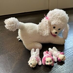 Puppy Surprise Stacy Plush White Poodle & 3 pups
